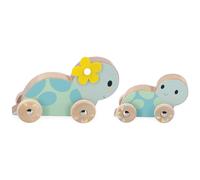Janod Jeu d'éveil en bois Set de 2 tortues qui roulent Pure Multicolore