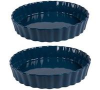 Set de 2 tourtières Bleu 24,5 et 28 cm - Table Passion - Bleu - Grès Bleu G
