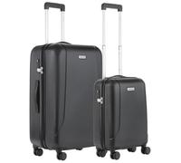 Set de 2 valises CarryOn Skyhopper - Bagage a main 55cm avec valise grande 78cm avec serrure TSA - Noir