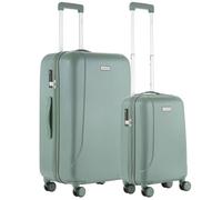 Set de 2 valises CarryOn Skyhopper - Bagage a main 55cm avec valise grande 78cm avec serrure TSA - Vert