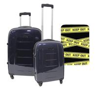 Set de 2 valises Trolley avec Housse de Protection 'Keep Out', Multicolore, Valises à 4 Roues et avec Housse de Protection