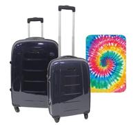 Set de 2 valises trolleys avec Housse de Protection 'Fluor', Multicolore, Valises à 4 Roues et avec Housse de Protection
