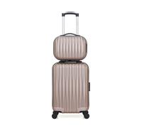 Set de 2 valises - WAVE PARIS - VOLGA-H - 4 roues - Rose doré