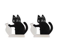 Set de 2 vases à moustaches de chats noirs, décoration élégante pour réfrigérateurs, bureaux, entrées et armoires, parfait pour arranger fleurs et moustaches, magnet pour réfrigérateur à thème félin