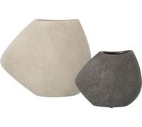 Set de 2 vases Alexandra House Living Blanc Gris en céramique