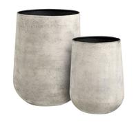 Set de 2 vases décoratifs en métal beige antique Vikasa Home - Réf. VK8681847499497