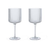 ferm LIVING Set de 2 verre à vin rouge Ripple transparent HxØ 18,5x7,9cm