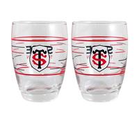 Set de 2 verres à eau - Stade Toulousain - 300 ml - Verre transparent - Fabrication italienne