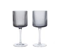 ferm LIVING - Ripple Blanc Wine Glasses Set of 2 Smoked Gris