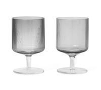 Ferm Living Verre à vin Ripple Lot de 2 Smoked grey