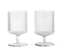 Ferm Living Lot de 2 Verres à Vin Ripple Transparent