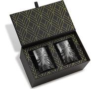 Set de 2 Verres à Whiskey en Cristal (340ml) Série Soleil - Parfait pour la Dégustation de Whiskey, Bourbon et Cocktails - Magnifique Coffret Cadeau Or à Chaud