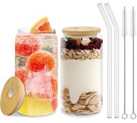Set de 2 Verres Bubble Tea avec Couvercle Bambou & Paille Vendos85