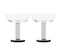Tom Dixon Set de 2 verres de coupe Puck fumée H 11,3cm / Ø 12,2cm