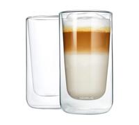 Set de 2 verres de latte macchiato isotherme Nero H 14cm / Ø 7.5cm