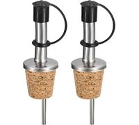 set de 2 verseurs de bouteilles en acier inoxydable avec capuchon de protection et bouchon | Verseur de vin avec bouchon | Doseur avec bouchon | Verseur de spiritueux | Bouchon de bouteille d'huile |