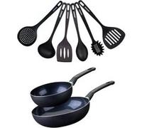 Set de 2 woks de 20 et 28 cm et 6 ustensiles Fackelmann Brandao
