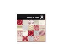 Set de 20 feuilles de papier scrapbooking 15x15 cm Noël Tradition