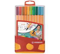 STABILO Stylo feutre pointe fine point 88 - Étui ColorParade x 20 feutres fins - Coloris assortis - avec attache