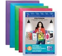Set de 20 pochettes protège-documents A4 Oxford Polyvision 40 vues Modèle aléatoire Multicolore E
