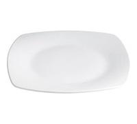 Set de 24 Assiettes à Dessert Carrées LINE, Plat à présenter en Porcelaine Blanche - Longueur 19 x largeur 19 x hauteur 2 cm - -