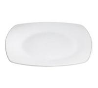 Set de 24 assiettes carrées à dessert LINE, plat à salade de fruits pâtes en Porcelaine Blanche - Longueur 21 x largeur 21 x Hauteur 2,5 cm - VISIODIRECT - G