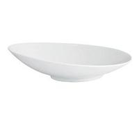 Set de 24 Assiettes plates et ovales LISA avec un léger creux sur les bords, plat à service à pâtes desserts en porcelaine blanc - VISIODIRECT - Blanc