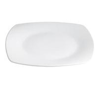 Set de 24 Assiettes Plates LINE carrées , plat à services à pâtes desserts en Porcelaine Blanche - Longueur 26 x largeur 26 x Hauteur 3 cm - VISIODIRECT - G