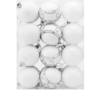 Set de 24 boules de Noël CASARIA® en plastique robuste Décoration pour sapin blanc Ø 6cm Décoration de Noël intérieur