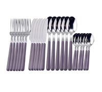 Set de 24 Couverts de Table en Acier Inoxydable Finition à bords lisses SWISS HAUS Violet