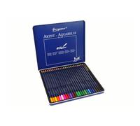 Set de 24 crayons aquarelle, support en métal