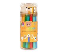 Set de 24 Crayons de Couleur - LEGAMI - Teddy Friends - Taille-crayon inclus - Couleurs vives - Pointe 3,5 mm