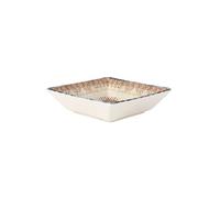 Set de 24 Plats assiettes creuses MINAS en porcelaine avec motifs pour soupes pâtes desserts - 17 x 17 x 4,5 cm
