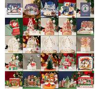 Set de 25 cartes de Noël avec inscription Joyeux Noël en 3D, cartes pour enfants
