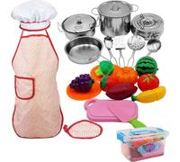 set de 25 moules à pâtisserie pour enfants avec tablier, toque, gants de four et ustensiles