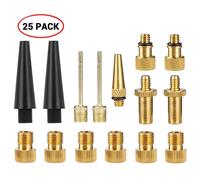 set de 25 pièces, adaptateur de valve de vélo, SV AV DV, pour pompe à air, compatible avec différents types de valves