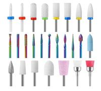 Set de 26 Embouts Ponceuse Ongles avec 8 Embout Ponceuse Ongles Céramique - Idéal pour les Professionnels et les Débuteurs, Usage en Salon (26 Pièces)