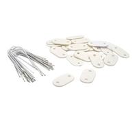 Set de 26 fixations pour mailles - NATURE - Blanc - Attache + brin 14 cm fil de fer plastifié