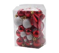 Set de 29 Boules de Noël pour Fêtes et Jardins(A) | Plastique léger, fini brillant, 20 vif, pour idéal sapin, résistant aux chocs
