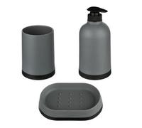 Set de 3 Accessoires de Salle de Bain ""Strip"" 12cm Gris