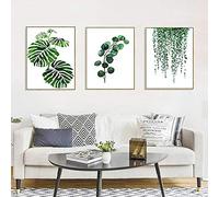 Set de 3 Affiches 30x40 Vert Tropical Plante Feuilles Toile Art Poster Décoration Murale Nature Tableau Moderne Design Impressions sur Toile Affiche Deco Salon PTLS002-M