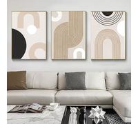 Set de 3 affiches, art moderne abstrait, simplicité, salon, chambre à coucher, décoration murale, 50 x 70 cm, sans cadre (géométrique, 50 x 70 cm)