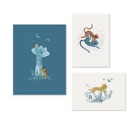 Set de 3 affiches Sous mon baobab Moulin Roty