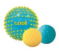 Balle Sensorielle Bleue - LUDI - Pour Bébé - Plastique Souple et Léger