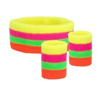 SET DE 3 BANDEAUX ÉPONGE NÉON MULTICOLORES ADULTE