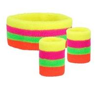 SET DE 3 BANDEAUX ÉPONGE NÉON MULTICOLORES ADULTE