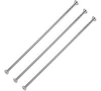set de 3 barres de rideau de douche sans percer réglable de 125cm à 220cm, barre télescopique pour douche & baignoire, barre de rideau en inox à pincer, barre de penderie en argent