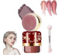 Set de 3 blushs « Lazy Blush » - Blush au rendu naturel avec miroir intégré, houppette douce et duveteuse pour poudre libre - Adapté à toutes les carnations. (01#)