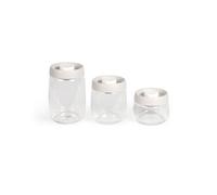 Set de 3 bocaux sous vide - LIVOO - MEN401 - 400 ml, 800 ml, et 1,2 L - Verre borosciliate - Compatible congélation