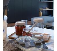 Set de 3 bocaux sous vide - LIVOO - MEN401 - 400 ml, 800 ml, et 1,2 L - Verre borosciliate - Compatible congélation